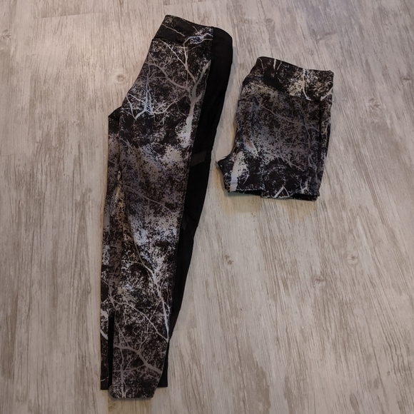 Like-New Set of Avia Marbled Gray Activewear Shorts and Leggings Size XS‎ and S - Picture 2 of 12